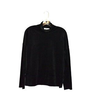 Cable & Gauge Sport Long Sleeve Mock Neck Velour Pullover Top Size M